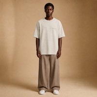 T-shirt Oversize Vierge 235g en Coton 100% Filé Anneauté de Qualité Supérieure, Coupe Minimaliste Moderne, Impression de Logo Personnalisé