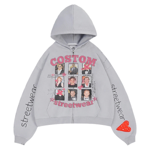 Sudadera con Capucha de Tela Premium, Estilo Holgado, Estampado Gráfico, Lavado Ácido, Calidad Premium, Ropa Urbana de Moda para Hombre - Product Image 1