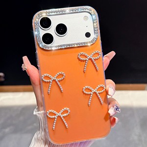 เคสโทรศัพท์มือถือแบบหรูหรา ประดับกลิตเตอร์วิบวับ คริสตัล สำหรับ iPhone 18 17 16 15 14 13 Pro Max Plus  ฝาหลังใสแบบนิ่ม ประดับโบว์ 3 มิติ - Product Image 3