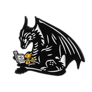 Drago nero romanzo di avventura spille in smalto cartone animato animale spilla per lo zaino bavero distintivi placcato gioielli regali per gli amici - Product Image 5