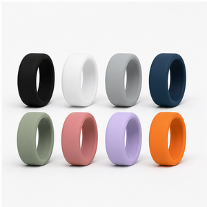 Lot de 8 protections pour bague Oura Ring 4 Gen 3, un protège-bague en silicone par jour, couleurs neutres, ensemble à échange rapide - Product Image 1