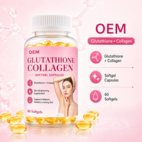 Capsules de collagène au glutathion pour éclaircir la peau, favoriser une peau radieuse et saine, complément alimentaire pour femmes, OEM, marque privée