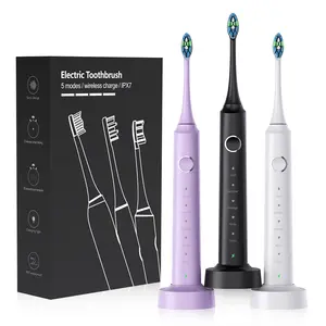OEM rechargeable travel portable 32 days battery life IPX7 rechargeable electric sonic toothbrush for teeth whitening heads