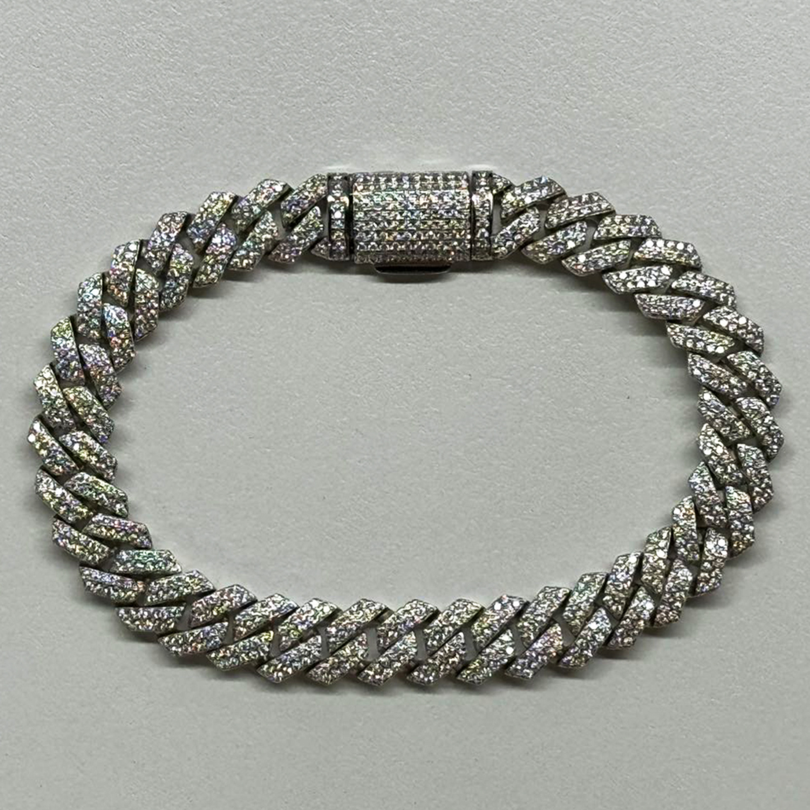 moissanite bracelet cuban 10mm
