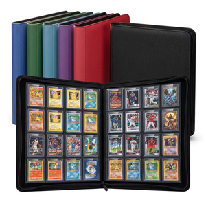 FUXI Classeur de cartes à collectionner en cuir PU à 12 pochettes et album photo à chargement latéral pour cartes Yu-Gi-Oh, MTG et TCG - Product Image 1