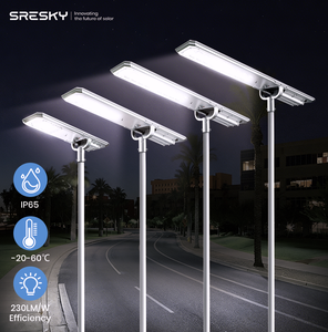 SRESKY Lampe solaire <span class=keywords><strong>de</strong></span> rue <span class=keywords><strong>de</strong></span> haute qualité 100w, éclairage LED extérieur, lampadaire solaire avec capteurs <span class=keywords><strong>de</strong></span> mouvement - Product Image 1