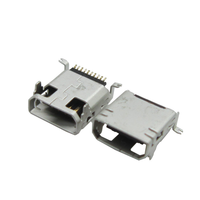 USB-SAMSUNG-12PF-DS Mini USB Konektor Perempuan 12 Pin SMT Melalui Lubang Sudut Kanan Mini USB 2.0 Tipe A