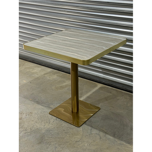 Base dorée Forme carrée Dessus <span class=keywords><strong>Table</strong></span> blanche Marbre Restaurant - Product Image 6