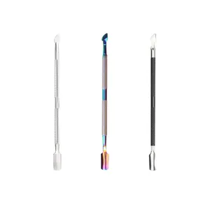 Double-ended Dead Skin Manicure Pusher Stainless Steel Nail Art Spoon Remover Nail Cuticle Pusher