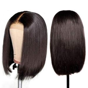 Hd Full Lace Frontal <span class=keywords><strong>Court</strong></span> Bob Perruques <span class=keywords><strong>Cheveux</strong></span> Humains Naturels Lace Front Perruque Raw Péruvienne Vierge <span class=keywords><strong>Cheveux</strong></span> Humains Raides Pour Les Femmes Noires - Product Image 4