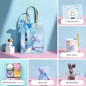 Ready to Ship Ceramic Cup Spoon Teddy Bear Towel Net Red Rabbit Soap with Transparent <b>Bag</b> for Promotional Souvenir <b>Gift</b> Ideas - Product Image 3