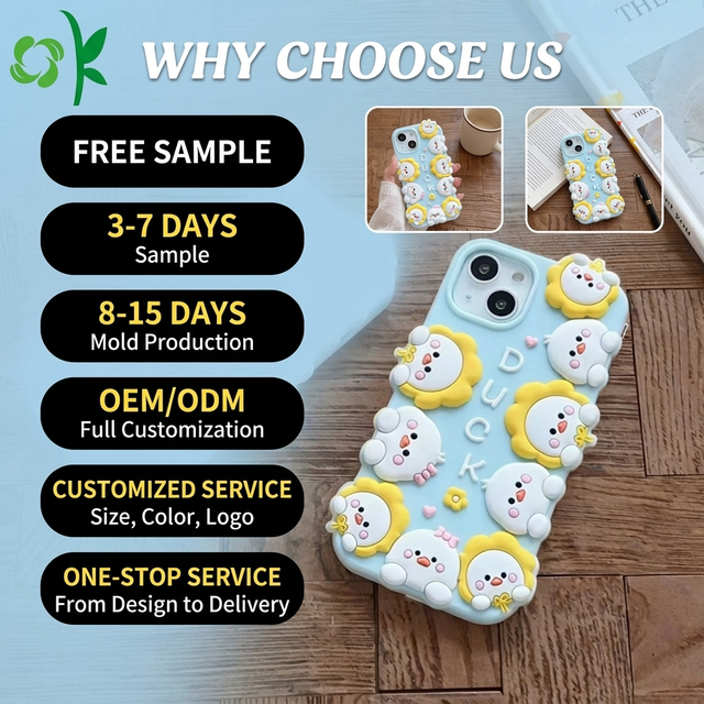 OKAILICONE All-Inclusive 3D Creative Fashion Silicone Phone Case Customized Hot Sale New Design Plastic Handicrafts