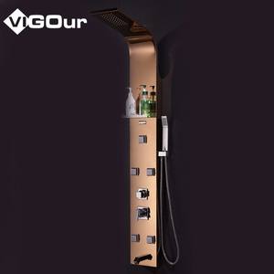 Ensemble mural moderne en acier inoxydable pour colonne <span class=keywords><strong>de</strong></span> douche à effet pluie avec jets <span class=keywords><strong>de</strong></span> massage Robinets <span class=keywords><strong>de</strong></span> <span class=keywords><strong>salle</strong></span> <span class=keywords><strong>de</strong></span> bains Panneau <span class=keywords><strong>de</strong></span> douche Panneaux <span class=keywords><strong>de</strong></span> tour - Product Image 5