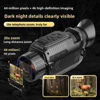 Télescope monoculaire de chasse en plein air avec vision nocturne infrarouge 4K HD, transmission WiFi, 6400W D15, enregistrement couleur, portée globale de 150 m