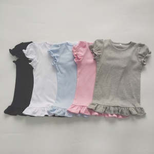 Camisetas de Manga Abullonada para Bebés, con Encaje en la Parte Inferior, Camisetas Blancas para Niñas, Camisetas Divertidas para Sublimación - Product Image 1