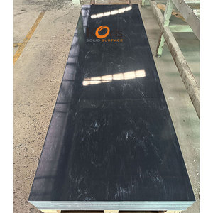 Plaque de surface solide en acrylique Koris Bran à motif marbre noir 3660*760 12 mm d'épaisseur pour plan de travail de cuisine - Product Image 2