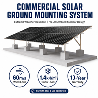 Support solaire pré-assemblé, résistant au vent 60 m/s, réglable, avec fondation en béton, pour montage au sol de panneaux photovoltaïques