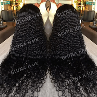 Perruques en cheveux humains indiens vierges bruts à cuticules alignées, ondulation profonde, 30 40 pouces, vente en gros, perruque frontale en dentelle HD 13x4 13X6, densité 250