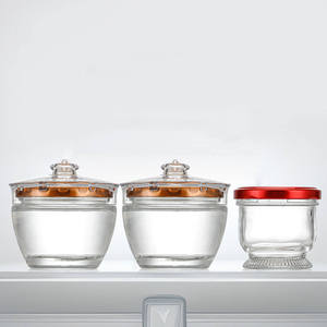 Hình Dạng Độc Đáo <span class=keywords><strong>Mini</strong></span> 50Ml 75Ml 100Ml Thủy Tinh Rỗng Dầu Dừa Mật Ong Thạch Kẹo Chim Tổ Mứt Jar Với Vít Nắp - Product Image 3