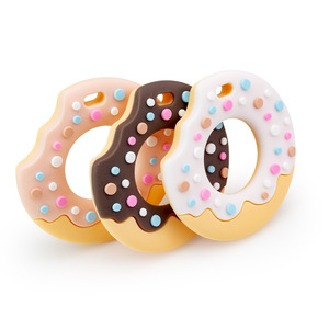 Anillos de Silicona para Dentición de Bebés con Forma de Donut Coloridos, con Diseño de Chispas, Juguetes Masticables Suaves - Product Image 2