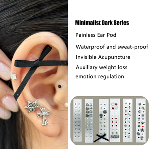 2025 nuevo estilo Y2K pegatinas de acupresión holográficas para la oreja 20 piezas sin perforación para terapia del sueño adelgazamiento Facial alivio del dolor - Product Image 2