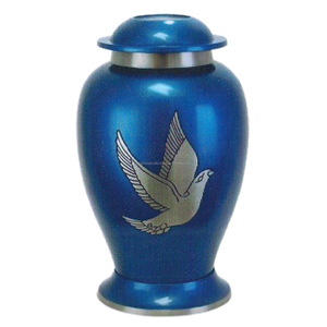 Urne de crémation commémorative adulte en forme d'oiseau volant pour cendres humaines, urne en aluminium fabriquée à la main - Product Image 1
