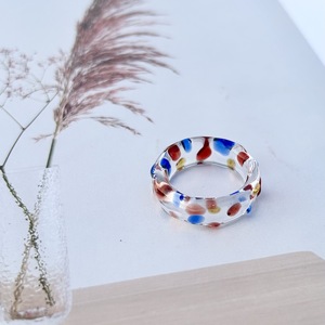 Handmade Glaze Ring Rainbow Glass Ring Ornament Gift Colorful Dot Ring Couple's Personalized High-end - Product Image 2