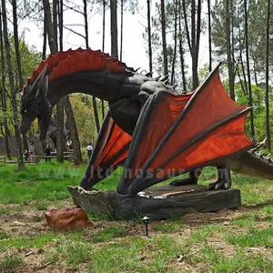 जीवन आकार एनिमेटेड राक्षस रोबोट विशाल एनिमेट्रोनिक ड्रैगन