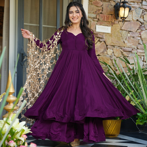 Robe longue noire élégante avec broderie chaîne, imprimé floral en dentelle, coupe trapèze, manches longues, col ras-du-cou, en organza tissé, pour soirée, pour femme - Product Image 5