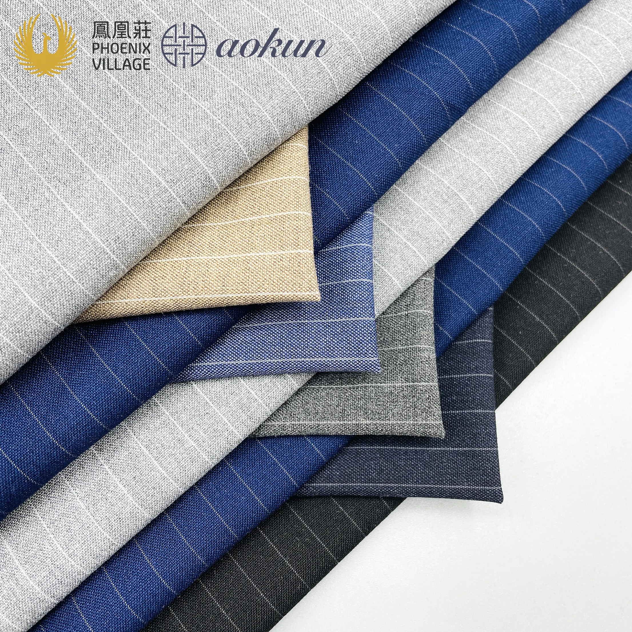 Polyester Rayon Stripe Fabric Woven Yarn Dyed TR Suit Anti-Wrinkling Stretch Fabric For Business Wear