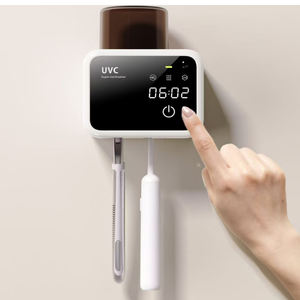 2025 Newly Released Wireless Heating One Cup <b>Toothbrush</b> Sterilization Holder Wall-Mounted 2 Slots <b>Toothbrush</b> <b>Sanitizers</b> Holder - Product Image 1
