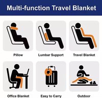 Nouveau Design Polyester Avion Voiture Cou Oreiller 2 en 1 Couverture Logo Personnalisé Voyage Flecce Couverture et taie d'oreiller