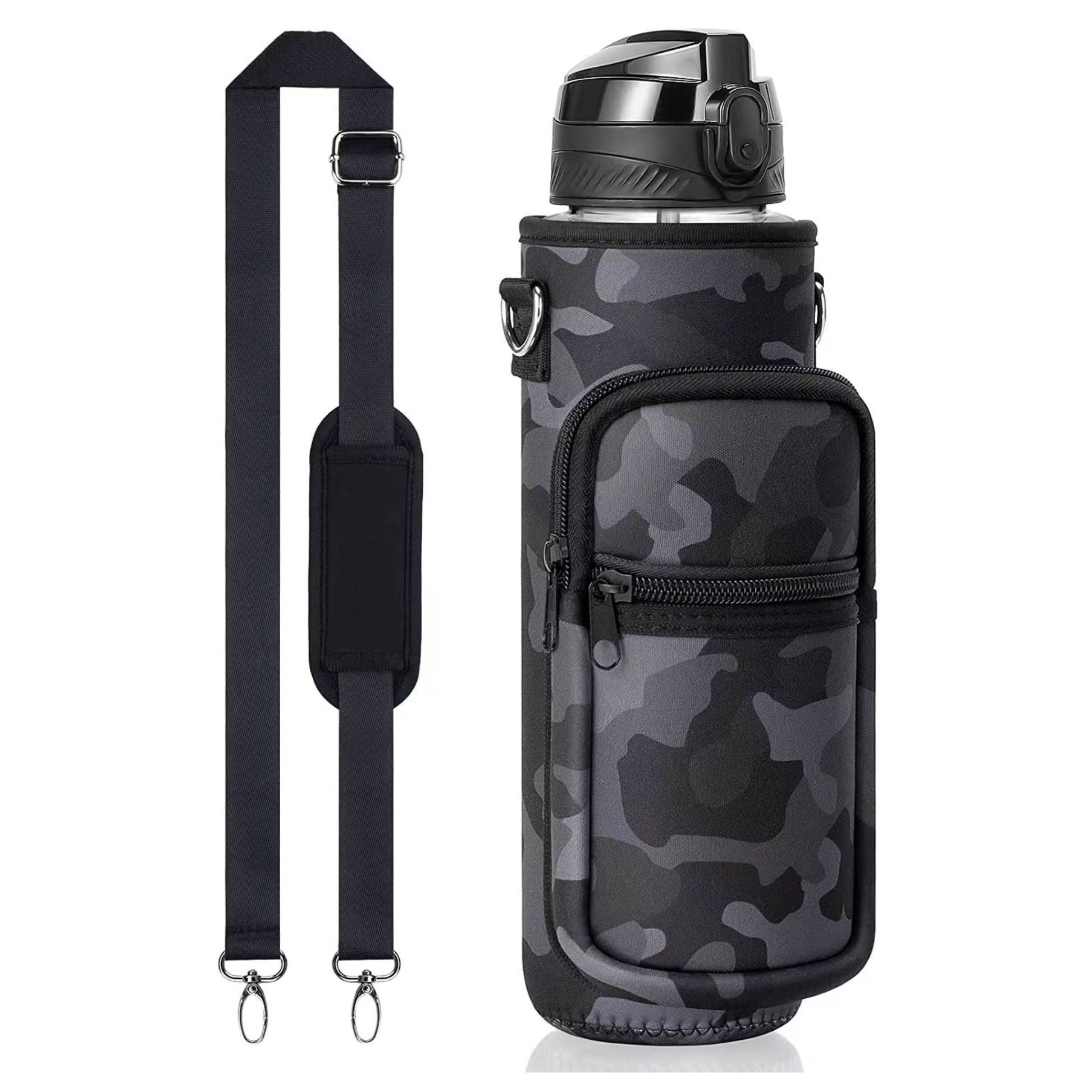 black with flower cloth sleeve (without bottle)