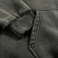 YKH 370GSM logotipo personalizado lavado ácido desgastado de gran tamaño de alta calidad Boxy sudaderas con capucha peso pesado Fleece Vintage Sudadera con capucha para hombre
