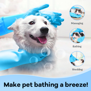 Gants de toilettage pour animaux de compagnie en silicone, double face, épaissis, longs, pour l'hiver, anti-rayures, pour le bain et le massage des chats et des chiens - Product Image 2