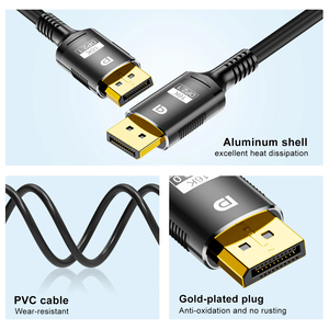 16K DP 2,1 8K @ 120Hz 4K @ 240Hz 80Gbps HDR Video Audio Displayport <span class=keywords><strong>Cable</strong></span> <span class=keywords><strong>Display</strong></span> <span class=keywords><strong>Port</strong></span> para Laptop TV Xbox Proyector Gaming Monitor - Product Image 3