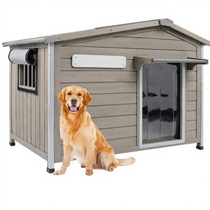 SHUNDA SD1288 40.2" L <b>Large</b> Dog House Outdoor/Indoor Fir Wood Aluminum Kennel Weatherproof Openable Roof Spacious Durable Easy - Product Image 1