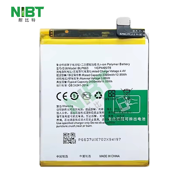 NIBT Wholesale Factory OEM High Capacity Rechargeable Replacement Battery BLP663 4.4v 3450mah 11.55Wh for OPPO R15