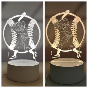 Acrylique 3D Football & Rugby LED Veilleuse 7 Couleurs Changeantes Chambre <span class=keywords><strong>Lampe</strong></span> <span class=keywords><strong>de</strong></span> <span class=keywords><strong>Chevet</strong></span> avec Alimentation Plug-In Cadeau pour Enfants - Product Image 2