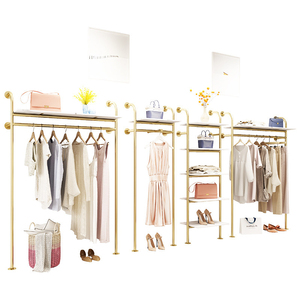 Appendiabiti da Parete in Metallo Dorato, Espositore per <span class=keywords><strong>Abbigliamento</strong></span> da Parete o da Terra per Boutique di Moda Femminile - Product Image 6