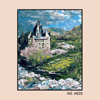 Le fabricant fournit des peintures décoratives modernes en bois massif, style Lu Hua Art, pour peinture à l'huile numérique DIY, dessin et coloriage manuels, thème Hogwarts.