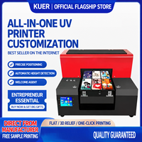 Printer UV DTF A4 Desktop Multifungsi Mesin Cetak Flatbed untuk Label Kristal, Casing Ponsel, Botol, Akrilik, Kayu, Logam