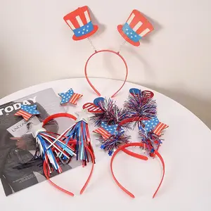 Toptan amerikan bağımsızlık günü 4th temmuz yıldızı şekli kafa bandı dördüncü temmuz kıyafeti süslemeleri