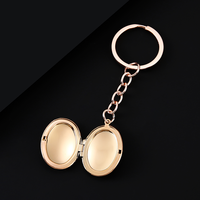Ywyougang Porte-clés médaillon photo ovale lisse 4 couleurs, accessoire porte-clés vierge pour gravure personnalisée