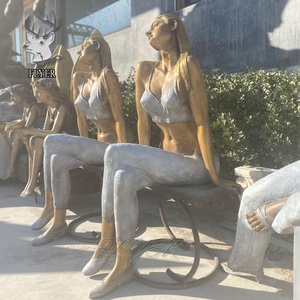 Estatua de Mujer Desnuda de Bronce y Latón de Tamaño Real, Figura de Bailarina Gimnasta, Escultura para Decoración de Jardín Exterior - Product Image 2