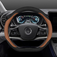 Nouvelle Housse de Volant de Voiture en Peluche Artificielle Ultra Fine Antidérapante et Résistante à la Transpiration, Style Simple, Décoration Intérieure 2025