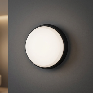 Lampada da Parete Rotonda Nera Impermeabile Fenoplastica E27 260x105mm IP44 100W (7100N Fenolico) Modello 097100NG - Product Image 3