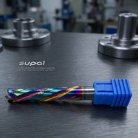 Fresa de compresión espiral de carburo SUPAL de 3/8 con recubrimiento de TiAlN, OEM/ODM disponible para maderas compuestas, fresas de extremo de alta velocidad CNC