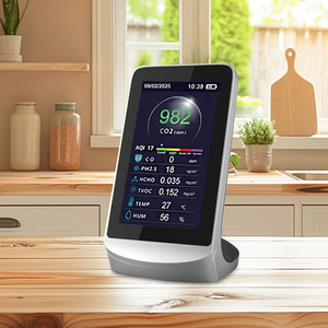 เครื่องตรวจวัดคุณภาพอากาศอเนกประสงค์ Co Co2 Pm2.5 9 in 1 รองรับการบันทึกข้อมูล แบตเตอรี่ลิเธียมแบบชาร์จได้ 3000mah - Product Image 5
