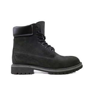 Bottes de travail montantes en cuir véritable noir pour homme, respirantes, antidérapantes, absorbant la transpiration, patchwork, collection hiver-automne - Product Image 1